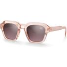 Óculos de Sol Feminino Lente Marrom Polarizado Com Proteção UV400 Formato Quadrado Retrô Armação Transparente Moderno Elegante Village Heaven 2838