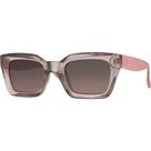 Óculos de Sol Feminino Marrom E Rosa Efeito Transparente Lente Polarizada Com Proteção UV400 Formato Quadrado Tendência Elegante Casual Village 6446