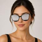 Óculos De Sol Feminino Moda Vintage Retrô Lançamento + Case Espelhado Espelhado Óculos De Sol Feminino Moda Vintage Retrô Lançamento + Case Espelhado Espelhado