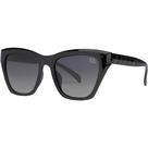 Óculos de Sol Feminino Moderno Preto Brilhante Lente Com Proteção UV 400 Polarizada Visão Confortável Formato Gatinho Tamanho Grande Casual VH 2821