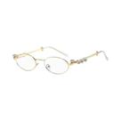 Óculos De Sol Femininos De Luxo Com Armação Oval De Metal E Diamantes UV400 Vintage Para Uso Externo Óculos De Sol Femininos De Luxo Com Armação Oval De Metal E Diamantes UV400 Vintage Para Uso Externo