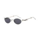 Óculos De Sol Femininos De Luxo Com Armação Oval De Metal E Diamantes UV400 Vintage Para Uso Externo