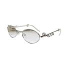 Óculos De Sol Femininos Modernos Pequenos Ovais UV400 Com Cristais De Grife Óculos De Sol Femininos Modernos Pequenos Ovais UV400 Com Cristais De Grife