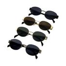 Óculos De Sol Femininos Ovais Da Moda - Kit Com 4 Peças Pequenas Redondas De Metal Para Praia -