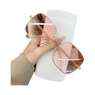 Óculos De Sol Femininos Oversize De Luxo Com Armação Grande De Metal UV400 Design Clássico De Marca