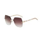 Óculos De Sol Femininos Oversized Sem Armação Quadrados UV400 Com Corrente, Designer De Luxo, Moda Óculos De Sol Femininos Oversized Sem Armação Quadrados UV400 Com Corrente, Designer De Luxo, Moda