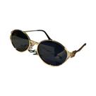 Óculos De Sol Femininos Retro Oval Cat Eye Com Proteção UV E Armação De Metal