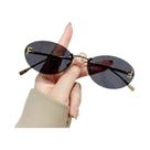 Óculos De Sol Femininos Sem Armação De Tamanho Pequeno, Design Oval Em Metal, UV400, Óculos De Óculos De Sol Femininos Sem Armação De Tamanho Pequeno, Design Oval Em Metal, UV400, Óculos De