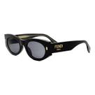 Óculos De Sol Fendi Acetato Preto, Lentes Cinza - Fe40125i Oceano