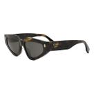 Óculos De Sol Fendi Acetato Tartaruga Escuro, Lentes Cinza Oceano