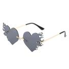 Óculos de sol Flame Heart Rimless Red Party Eyewear Óculos de sol Flame Heart Rimless Red Party Eyewear
