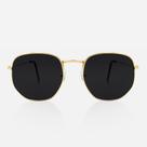 Óculos de Sol Hexagonal preto com dourado