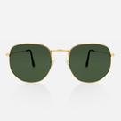 Óculos de Sol Hexagonal verde com dourado