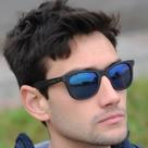 Óculos De Sol Jackdaw Masculino Preto Fosco Espelhado Azul