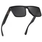 Óculos de Sol JIM HALO Retro Quadrados Polarizados UV400 - Preto e Cinza