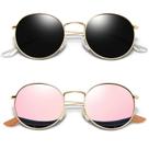 Óculos de sol Joopin Circle Metal Polarized UV400 Gold Black