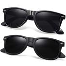 Óculos de sol Joopin Square All Black Polarized UV400, pacote com 2 Óculos de sol Joopin Square All Black Polarized UV400, pacote com 2