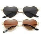 Óculos de sol JOVAKIT Polarized Heart para mulheres com lentes douradas/cinza