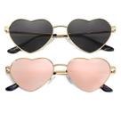 Óculos de sol JOVAKIT Polarized Heart para mulheres com lentes douradas/cinza Óculos de sol JOVAKIT Polarized Heart para mulheres com lentes douradas/cinza
