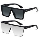 Óculos de Sol LYZOIT Quadrados Oversized com Proteção UV400 - Pacote com 2