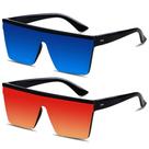 Óculos de sol LYZOIT Square Oversized Fashion Shield para mulheres/homens