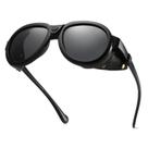 Óculos de Sol MACJERO Retro Aviator Steampunk Polarizados - Preto Óculos de Sol MACJERO Retro Aviator Steampunk Polarizados - Preto