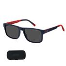 Óculos De Sol Masculino Azul Vermelho Tommy Hilfiger TH 2142S Tamanho 56