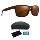 Óculos De Sol Masculino Feminino Esportivo Proteção UV400 Polarizado Quadrado Marrom