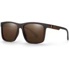 Óculos de Sol Masculino Marrom Escuro Formato Quadrado Lente Com Proteção UV400 Polarizado Design Moderno Elegante Uso Casual Dia a Dia VH 20102 C3