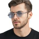 Óculos de Sol Masculino Metal Redondo Retrô Vintage Estilo