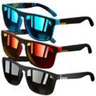 Óculos De Sol Masculino Polarizado Espelhado Quadrado Clássico Com Proteção 400UV - 3 Unidades Óculos De Sol Masculino Polarizado Espelhado Quadrado Clássico Com Proteção 400UV - 3 Unidades