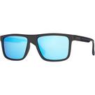 Óculos de Sol Masculino Polarizado Proteção UV 400 Formato Quadrado Armação Preto Lente Azul Espelhada Original VH 6286