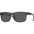 Óculos de Sol Masculino Polarizado UV400 Quadrado Armação Cinza Lentes Pretas Village Heaven 6284