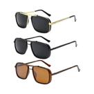 Óculos de sol masculino Punk, Aviator Square, Uv400, Twin-Beam, Novo Óculos de sol masculino Punk, Aviator Square, Uv400, Twin-Beam, Novo