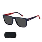 Óculos De Sol Masculino Tommy Hilfiger Azul C Vermelho TH 2144S Tamanho 55
