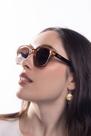 Óculos de sol Modelo Feminino na Cor Marrom e Nude com hastes em detalhes proteção UV