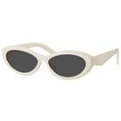Óculos de sol mosanana Oval Cat Eye para mulheres brancos MS52372