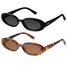 Óculos de Sol Mosanana Retro Oval MS52360 - Para Mulheres - Preto/Tartaruga