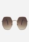Óculos De Sol Octagonal Retrô Moda Masculino Feminino Marrom