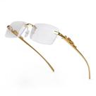 Óculos de sol piscm Vintage Rimless Retangle Gold Frame
