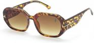 Óculos de Sol PLC Vintage Tortoise design Retangular Feminino, Kit contém Case Óculos de Sol PLC Vintage Tortoise design Retangular Feminino, Kit contém Case