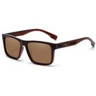 Óculos de Sol Polarizado Proteção UV400 Marrom Masculino Homem Moderno Formato Retangular Quadrado Uso Casual Dia a Dia Esportivo Versátil VH 1036 C2