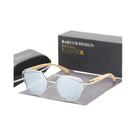 Óculos de Sol Polarizados Femininos Olho de Gato - Luxo, Armação de Metal e Bambu com UV400