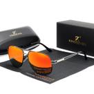 Óculos de sol polarizados lente quadrada vermelha espelhada 100% kingseven