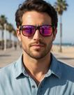 Óculos De Sol Quadrado Colorido Espelhado Masculino Várias Cores Voggar Premium Proteção UV400