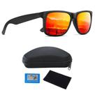 Óculos De Sol Quadrado Esportivo Polarizado UV400 Pesca Ciclismo Dirigir Vermelho