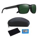 Óculos De Sol Quadrado Esportivo Proteção UV400 Polarizado Pesca Corrida Dirigir Verde Escuro