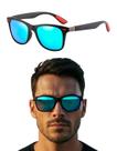 Oculos de Sol Quadrado Masculino Polarizado Preto Uv 400nm