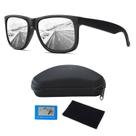 Óculos De Sol Quadrado Polarizado Proteção Uv400 Prata Espelhado 4165