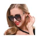 Óculos de Sol Quadrados Femininos - Estilo Vintage Moderno com Corrente de Metal